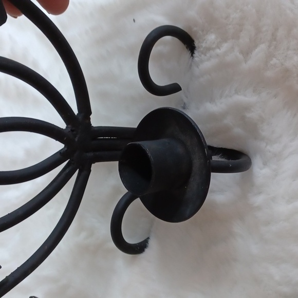 ROD Iron Black MadeInIndia Vintage Scallop‎ Set CandleHolders - Picture 7 of 8
